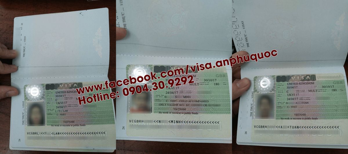Hình visa của cả gia đình chị Lan