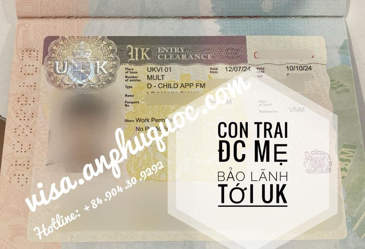 VISA ĐỊNH CƯ UK DIỆN MẸ BẢO LÃNH CON GIÚP CHÁU BÉ TỪ NGHỆ AN SANG UK ĐOÀN TỤ VỚI MẸ SAU BAO NĂM XA CÁCH